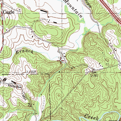Topographic Map of Cagle Branch, GA