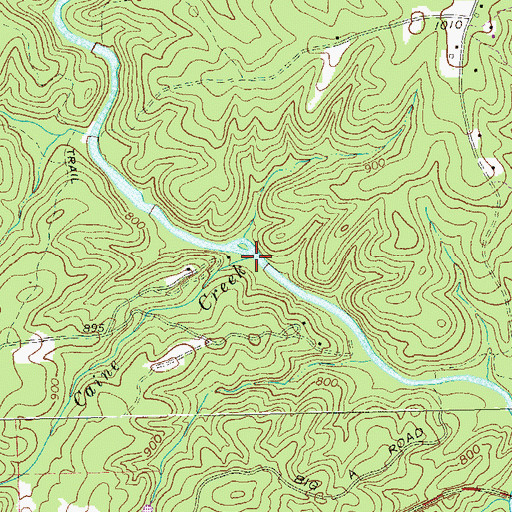 Topographic Map of Caine Creek, GA