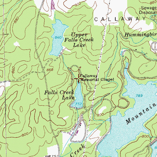 Topographic Map of Calloway Memorial Chapel, GA
