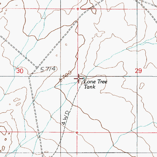 Topographic Map of Lone Tree Tank, AZ