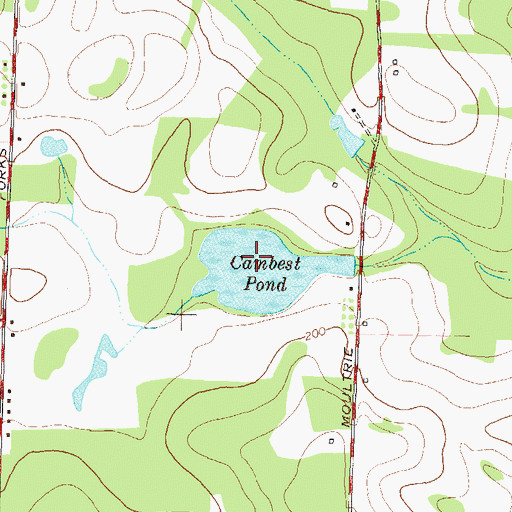 Topographic Map of Cambest Pond, GA