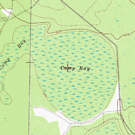 Topographic Map of Camp Bay, GA