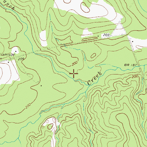 Topographic Map of Camp Branch, GA