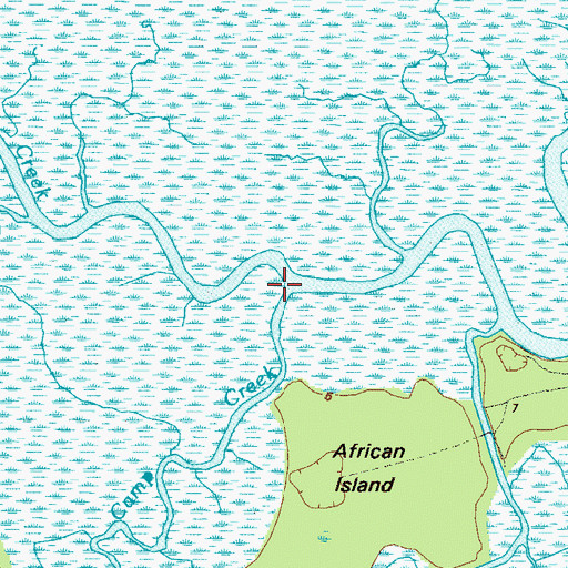 Topographic Map of Camp Creek, GA