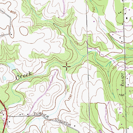 Topographic Map of Camp Creek, GA