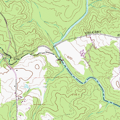 Topographic Map of Camp Creek, GA