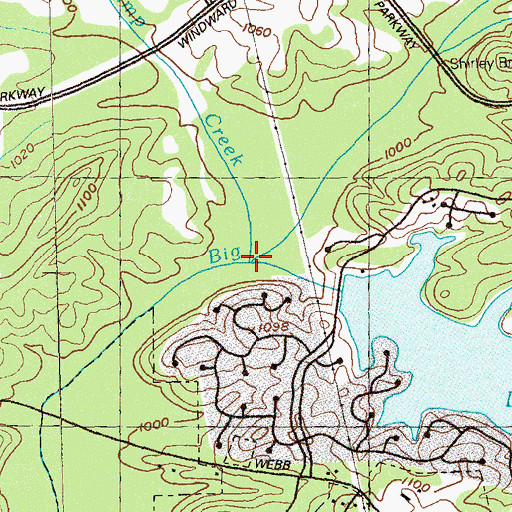Topographic Map of Camp Creek, GA