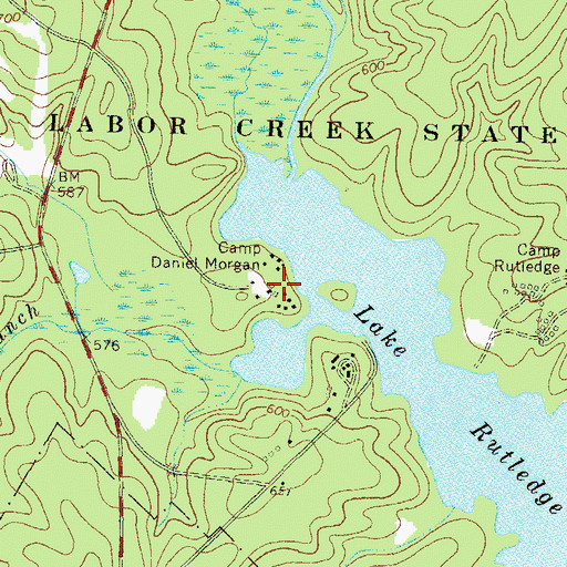 Topographic Map of Camp Daniel Morgan, GA