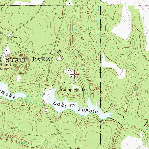 Topographic Map of Camp Hicita, GA