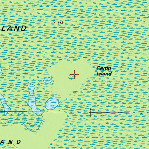 Topographic Map of Camp Island, GA