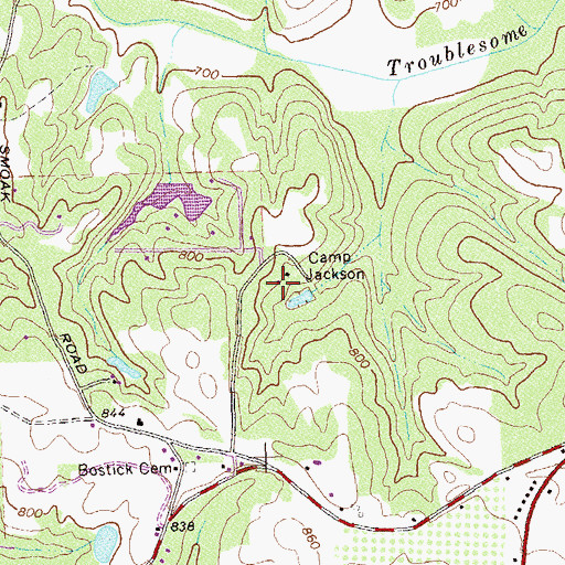 Topographic Map of Camp Jackson, GA