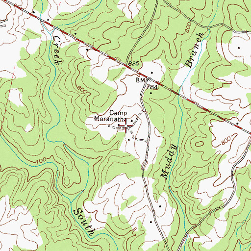 Topographic Map of Camp Maranatha, GA
