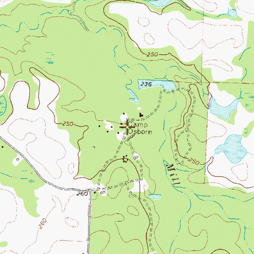 Topographic Map of Camp Osborn, GA