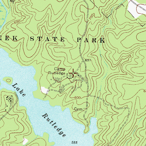 Topographic Map of Camp Rutledge, GA
