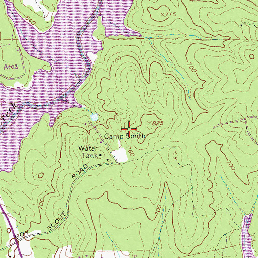 Topographic Map of Camp Smith, GA