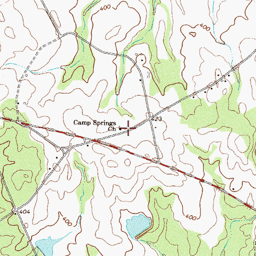 Topographic Map of Camp Springs Church, GA