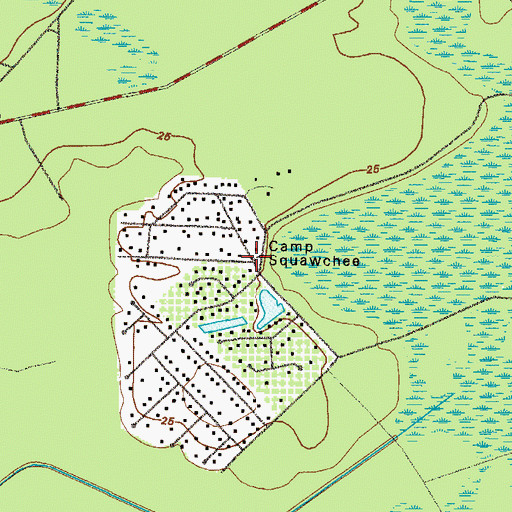 Topographic Map of Camp Squawchee, GA
