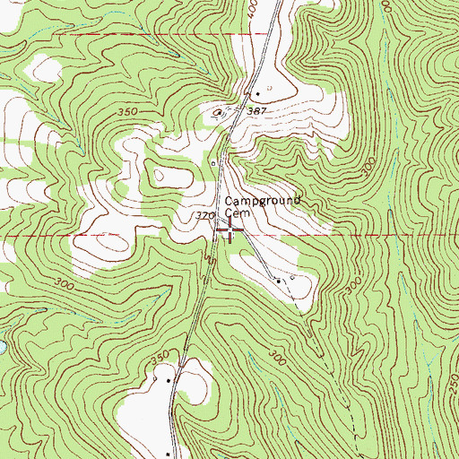 Topographic Map of Campground Cemetery, GA