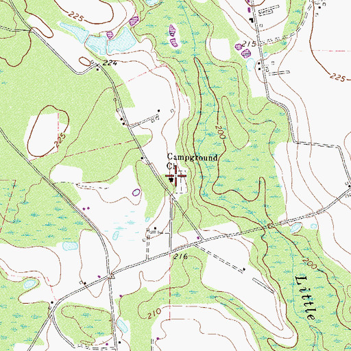 Topographic Map of Campground Church, GA