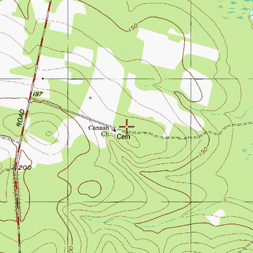 Topographic Map of Canaan Church, GA
