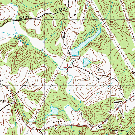 Topographic Map of Candler Branch, GA