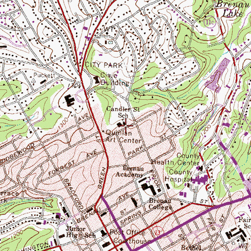 Topographic Map of Candler Street School, GA