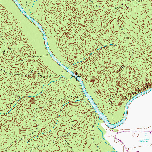 Topographic Map of Cane Creek, GA