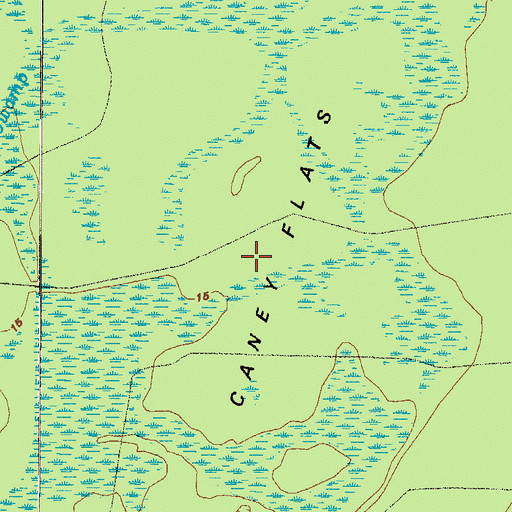 Topographic Map of Caney Flats, GA