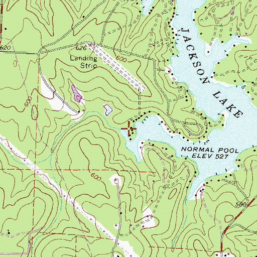 Topographic Map of Caney Fork, GA