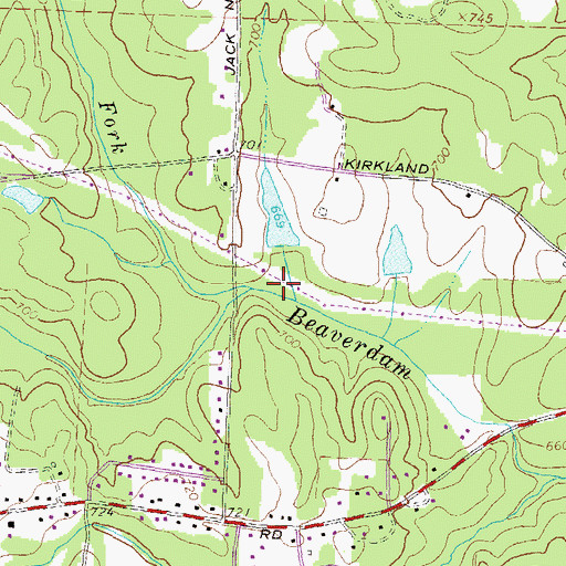 Topographic Map of Caney Fork, GA