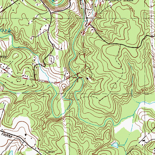 Topographic Map of Caney Fork, GA