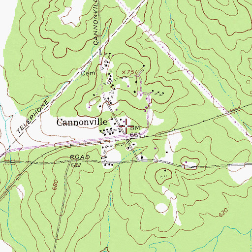 Topographic Map of Cannonville, GA