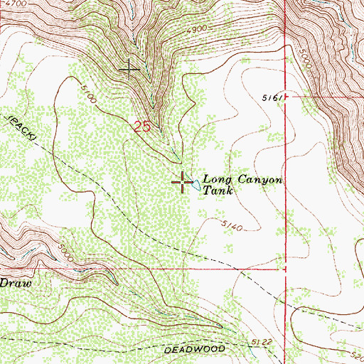 Topographic Map of Long Canyon Tank, AZ