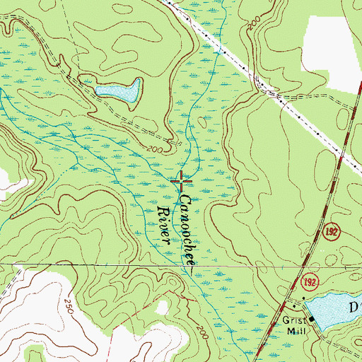 Topographic Map of Canoochee Creek, GA
