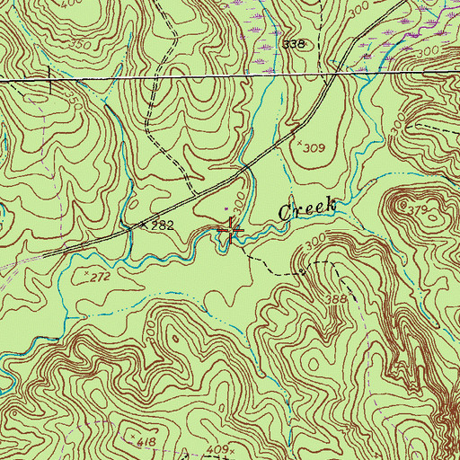 Topographic Map of Cany Creek, GA