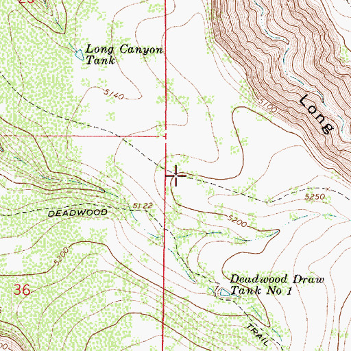 Topographic Map of Long Canyon Trail, AZ