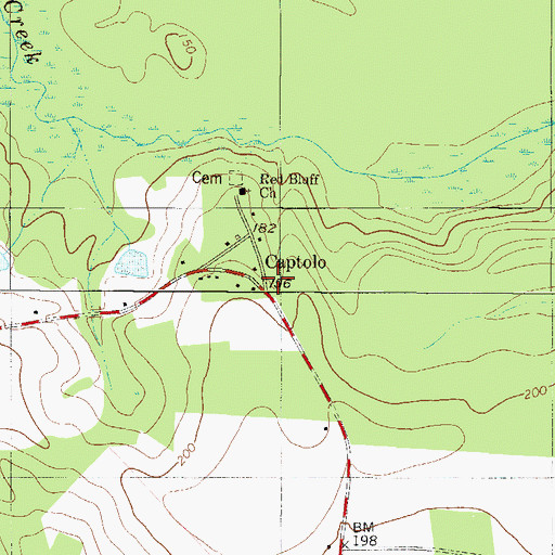 Topographic Map of Captolo, GA