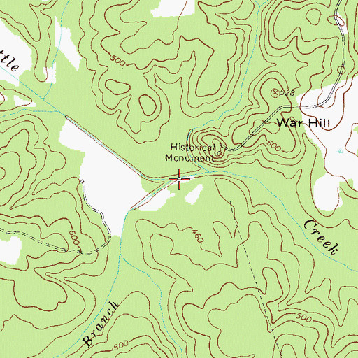Topographic Map of Carlton Branch, GA