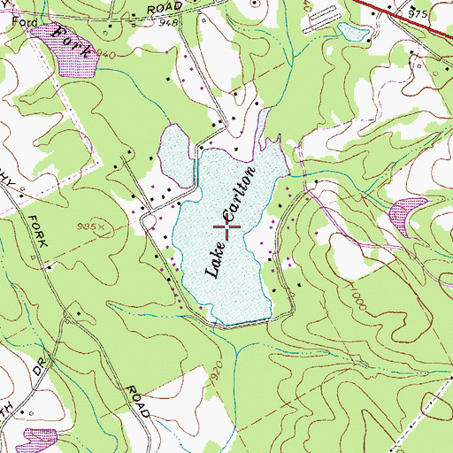 Topographic Map of Lake Carlton, GA