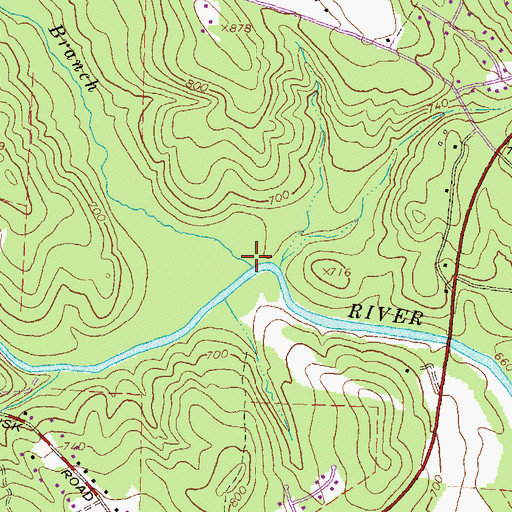 Topographic Map of Carr Branch, GA