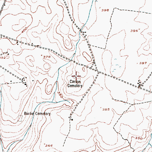 Topographic Map of Carson Cemetery, GA