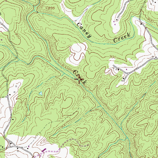 Topographic Map of Cartbody Creek, GA