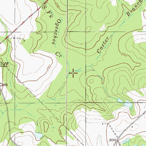 Topographic Map of Carter Branch, GA