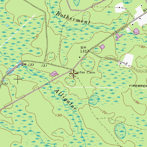 Topographic Map of Carter Cemetery, GA