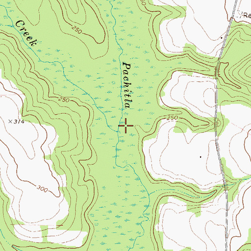Topographic Map of Carter Creek, GA