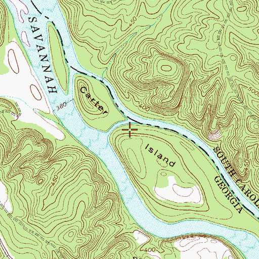 Topographic Map of Carter Island, GA