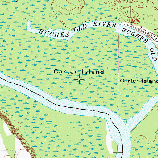 Topographic Map of Carter Island, GA