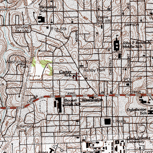 Topographic Map of KIPP West Atlanta Young Scholars Academy, GA