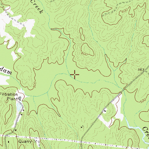 Topographic Map of Carters Creek, GA