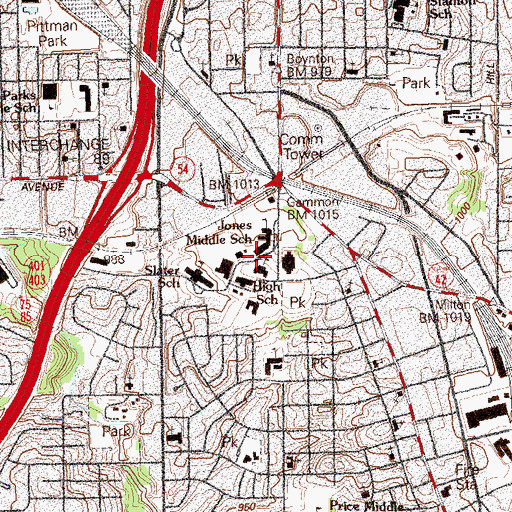 Topographic Map of The New Schools at Carver School of Technology, GA